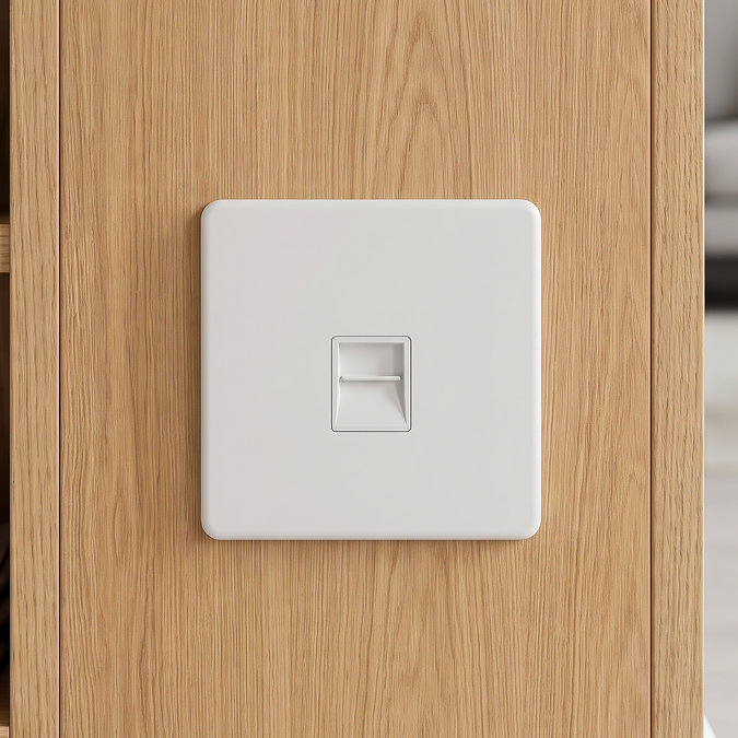 White Telephone Socket