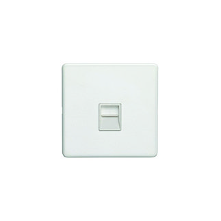 White Telephone Socket Cut Out
