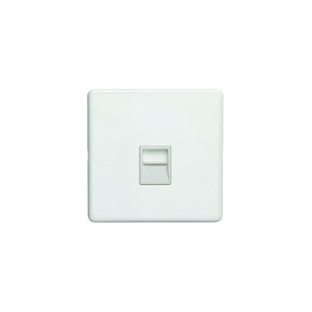 White Telephone Socket Cut Out