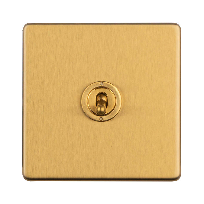 Single Toggle Switch Satin Brass Cut Out