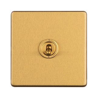Satin Brass Single Toggle Light Switch Cut Out