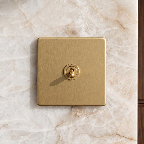 Single Toggle Switch Satin Brass Lifestyle