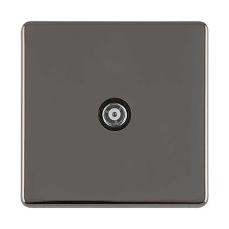 Black Nickel TV Aerial Socket