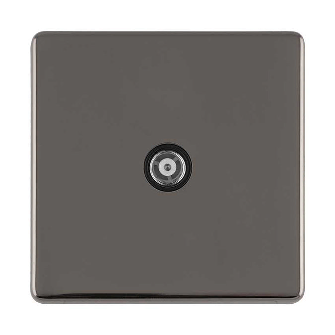 Black Nickel TV Aerial Socket