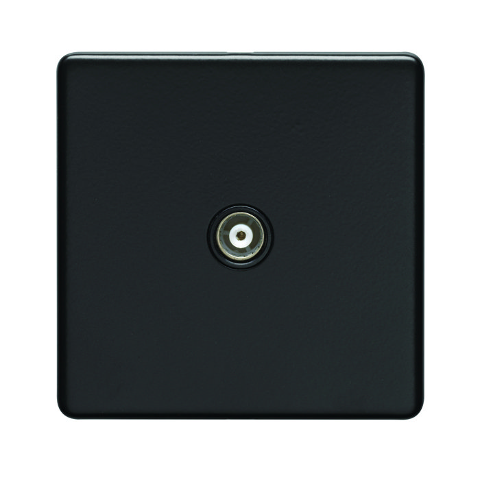 Matt Black TV Aerial Socket