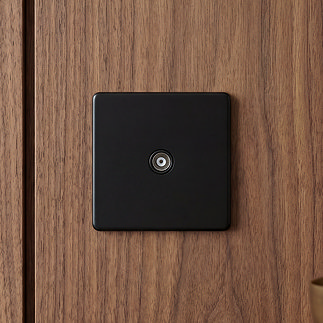 TV Aerial Socket in Matt Black