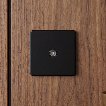 TV Aerial Socket in Matt Black Zoom Out
