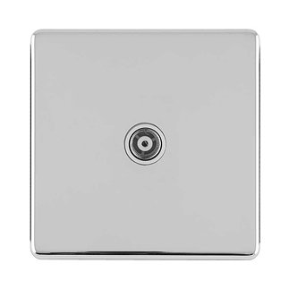 Polished Chrome TV Aerial Socket