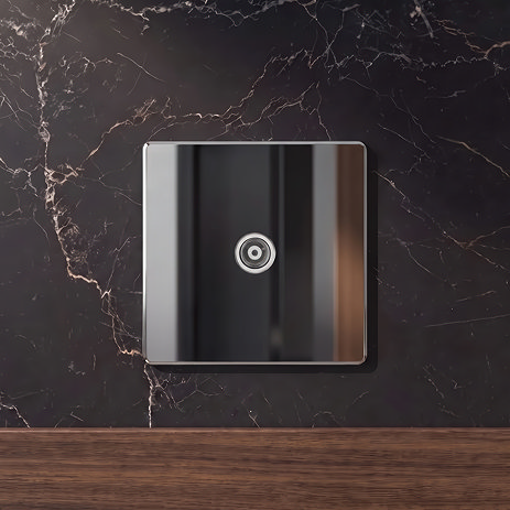 Single TV Socket Polished Chrome Lifestyle