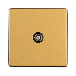 Satin Brass TV Aerial Socket