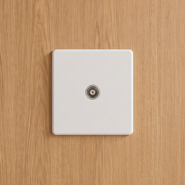 White TV Socket Cut Out