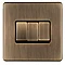 Antique Brass 3 gang light switch