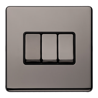 Black nickel 3 gang light switch