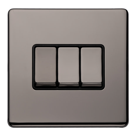 Black nickel 3 gang light switch