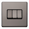 Black nickel 3 gang light switch