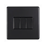 Matt black 3 gang light switch