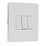 Polished chrome 3 gang light switch side
