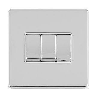 Polished Chrome 3 gang light switch