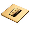 Satin brass 3 gang light switch flat