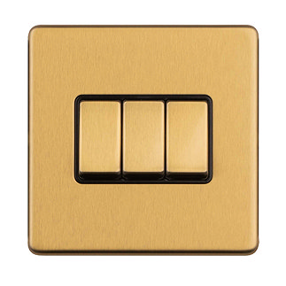 Satin brass 3 gang light switch