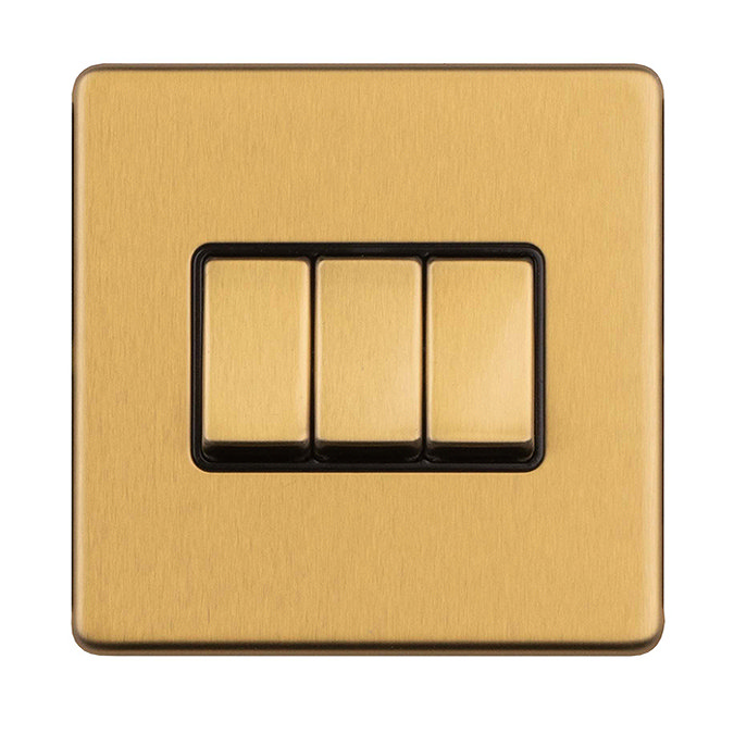 Satin brass 3 gang light switch