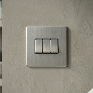 3 Gang Light Switch in Stainless Steel