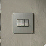 3 Gang Light Switch in Stainless Steel