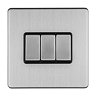 Stainless Steel 3 gang light switch