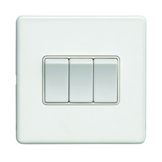 White 3 gang light switch