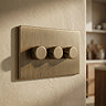 Antique brass 3 gang dimmer switch lifestyle