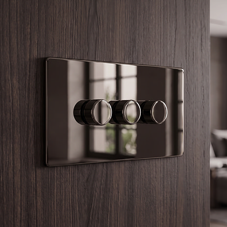 3 Dimmer Light Switch Black Nickel Lifestyle