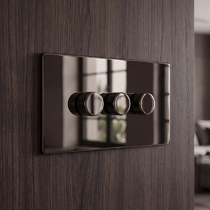 3 Dimmer Light Switch Black Nickel Lifestyle