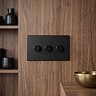 3 Gang Dimmer Switch in Matt Black Zoom Out