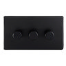 3 Gang Dimmer Switch in Matt Black Cut Out
