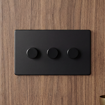 3 Gang Dimmer Switch in Matt Black Zoom Out