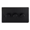 Matt black triple dimmer light switch cut out