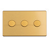 Triple Dimmer Switch Satin Brass Cut Out