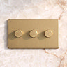 Triple Dimmer Switch Satin Brass Lifestyle
