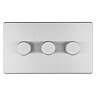 3 Gang Dimmer Switch in Stainless Steel Cut Out