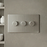 3 Gang Dimmer Switch in Stainless Steel