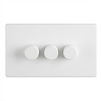 White triple dimmer light switch cut out