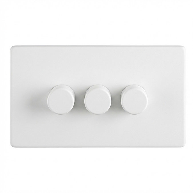 White triple dimmer light switch cut out