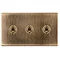 Triple Antique Brass Toggle Light Switch Cut Out