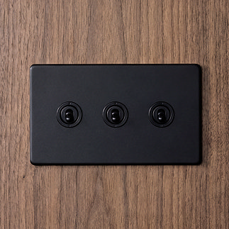 3 Gang Toggle Switch in Matt Black