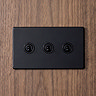 3 Gang Toggle Switch in Matt Black