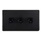 Matt black triple toggle light switch cut out