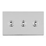 Triple Toggle Light Switch Polished Chrome Cut Out