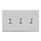 Polished chrome triple toggle light switch cut out