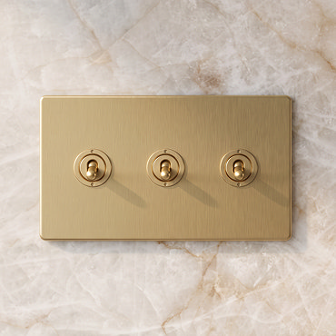 Triple Toggle Satin Brass Cut Out