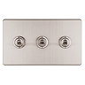 3 Gang Toggle Switch in Stainless Steel Cut Out